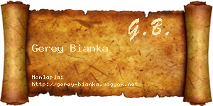 Gerey Bianka névjegykártya